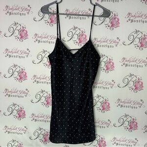 Morgan Taylor intimates dress black pink Polka Dot Slip Dress nighty night